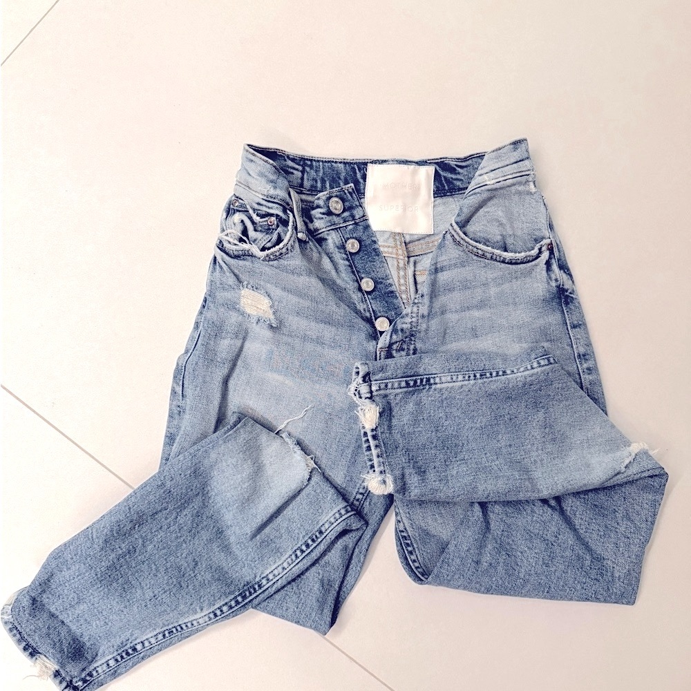 Women's Blue Distressed Jeans